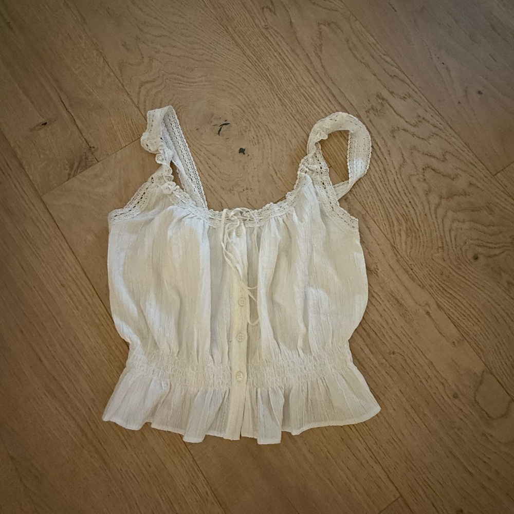 American Eagle Outfitters Cream Lace Camisole